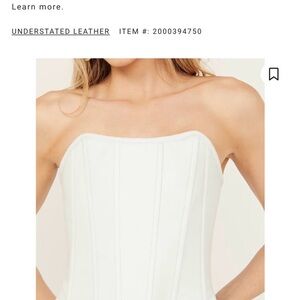 Understated Leather Women’s White Strapless Corset Bustier Medium